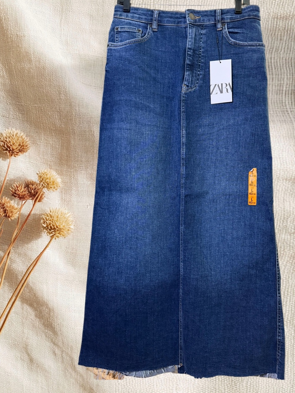 ZARA | Dark Wash Denim Maxi Skirt
